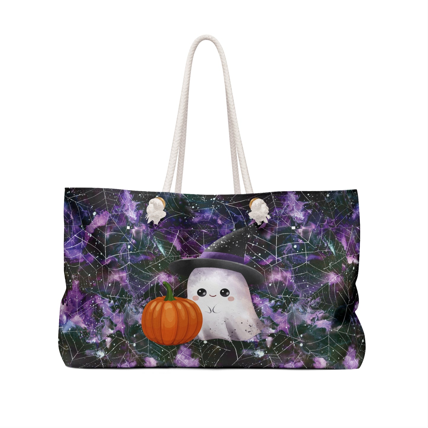 Limited_-Edition-Cute-Ghost-and-Pumpkin-Halloween-Weekender-Bag-reverse-side-Alisa-Marie