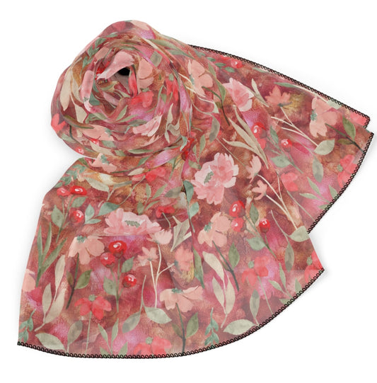 Terracotta Rose Garden Designer Scarf