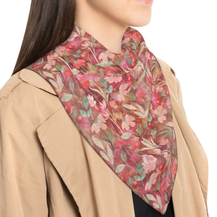 Terracotta Rose Garden Designer Scarf