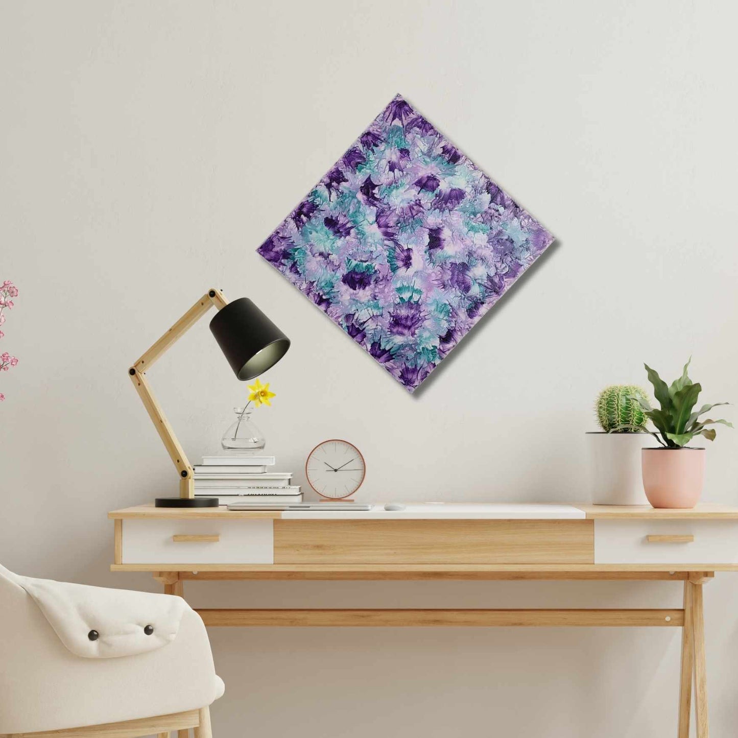 Original Encaustic Painting- Lavender Fields