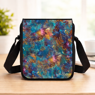 Oceanic Crossbody Bag – Blue Abstract Wearable Art