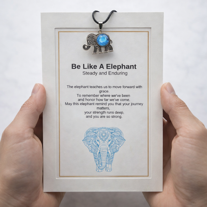 Elephant Keepsake Pendant Card – Encouragement & Inner Strength Gift