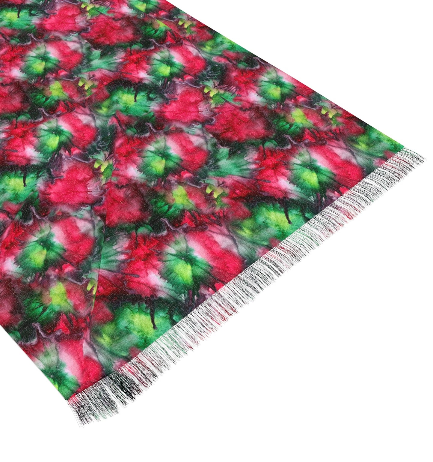 🎄 Christmas Magic Fringe Scarf – A Celebration of Joy & Light