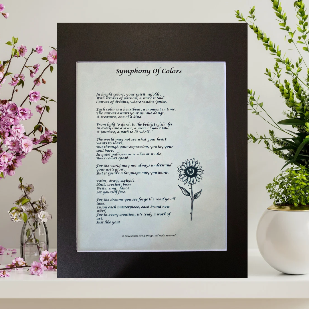 Symphony of Colors- 11x14 Matted Poem