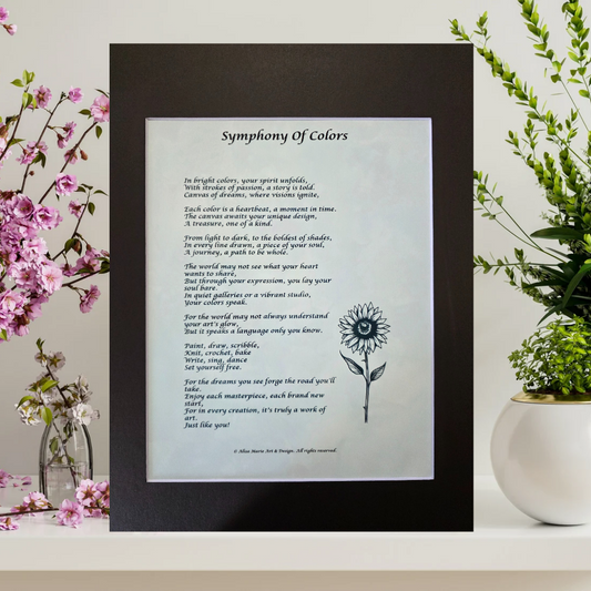 Symphony of Colors- 11x14 Matted Poem