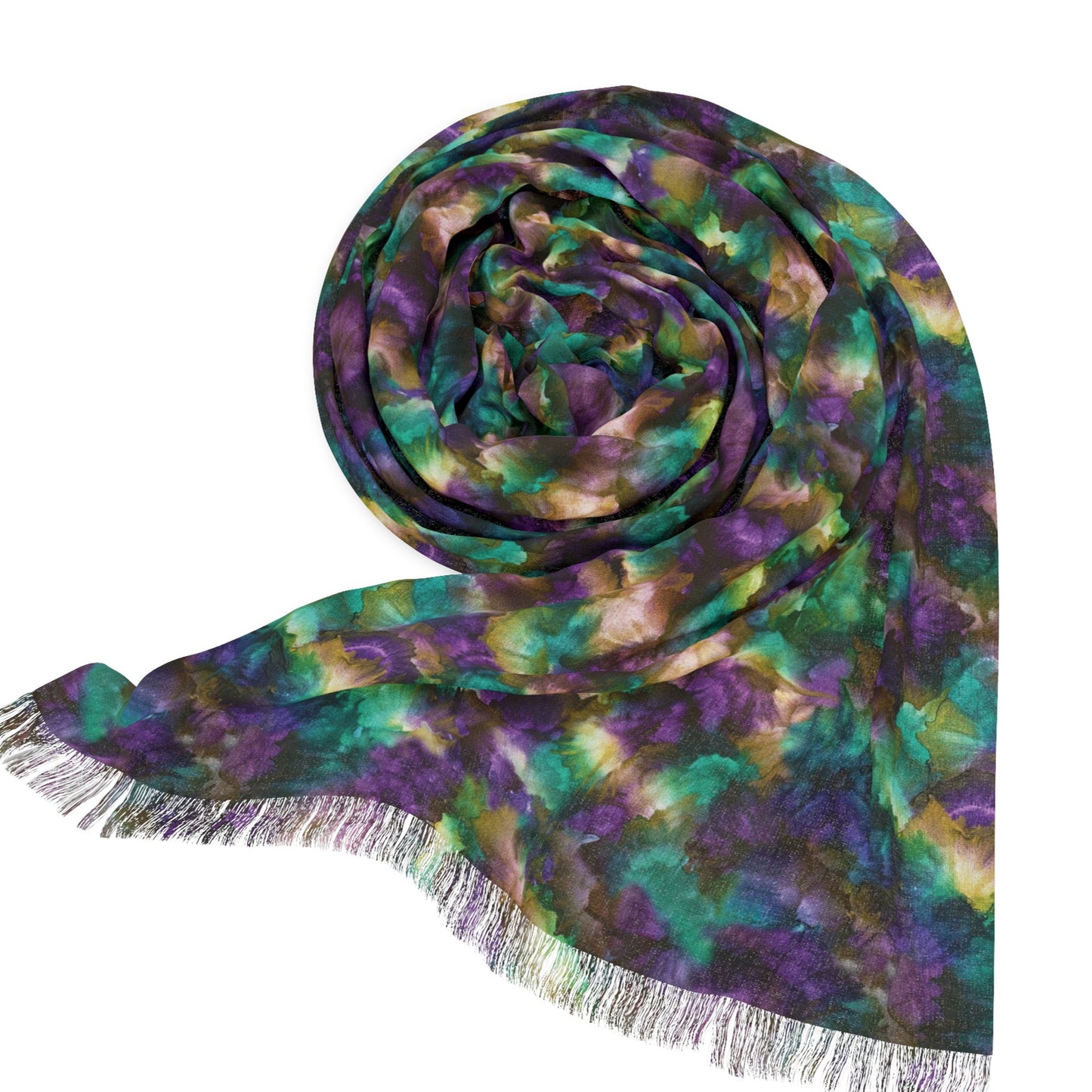 Fantasy Fringe Scarf - A Dance of Color and Imagination