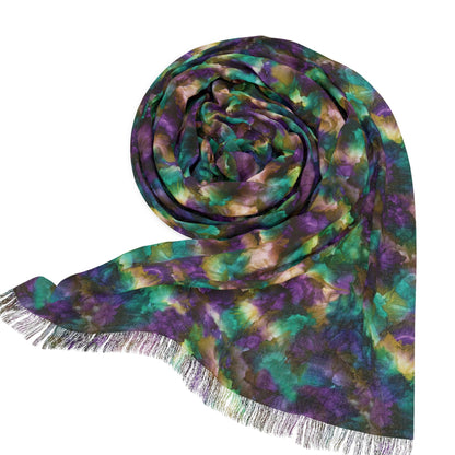 Fantasy Fringe Scarf - A Dance of Color and Imagination