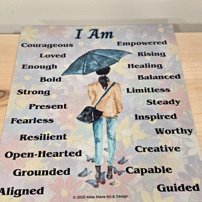 Inspirational Aluminum Wall Art – 8×10 Healing Affirmation Print