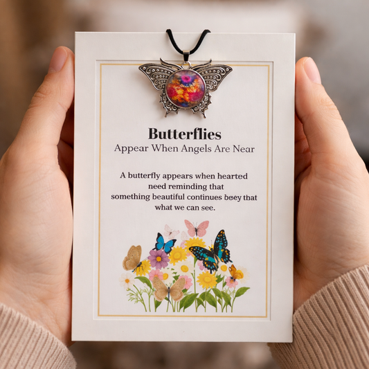 Butterfly Memorial Pendant – Sympathy Gift with Keepsake Card