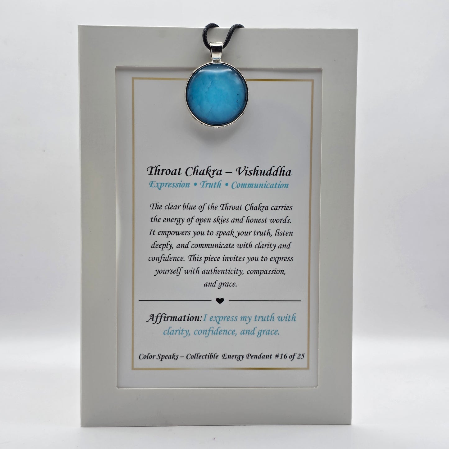 Throat Chakra Pendant Card – Vishuddha – Expression • Truth • Communication