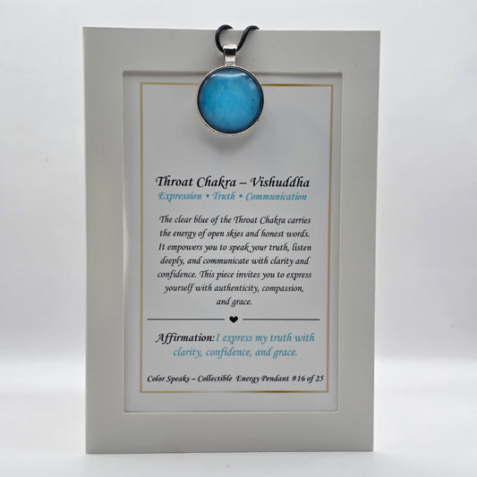 Throat Chakra Pendant Card – Vishuddha – Expression • Truth • Communication