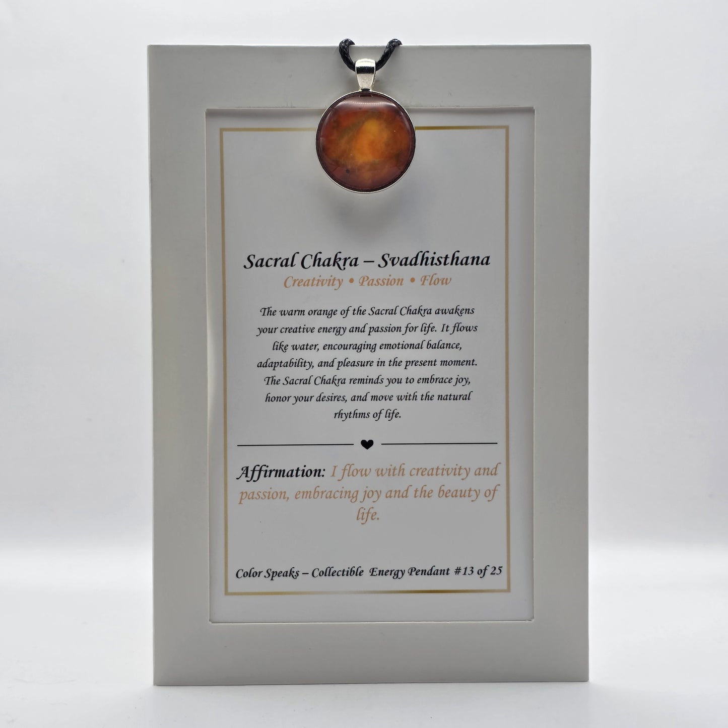 Sacral Chakra Pendant Card– Svadhisthana – Creativity • Passion • Flow