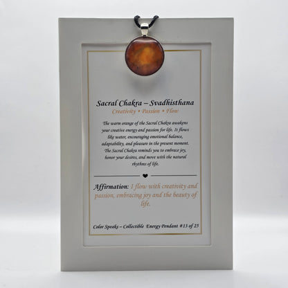Sacral Chakra Pendant Card– Svadhisthana – Creativity • Passion • Flow