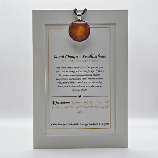 Sacral Chakra Pendant Card– Svadhisthana – Creativity • Passion • Flow