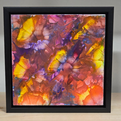 Ember Sky – 6x6 Encaustic Original