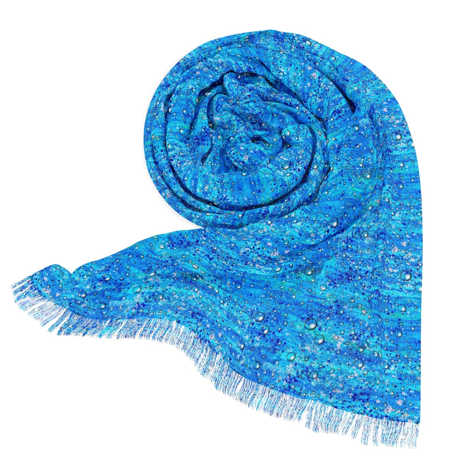💙 Healing Rain Fringe Scarf - Renewal, Flow, Grace