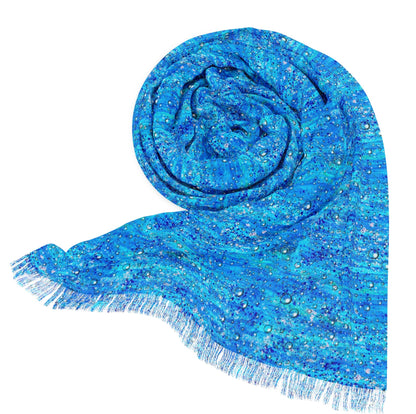 💙 Healing Rain Fringe Scarf - Renewal, Flow, Grace