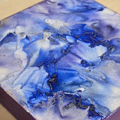 Moonlight - Encaustic on Cradled Wood | 5×5" | Original Art