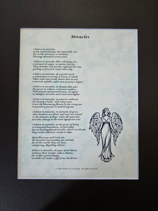 Miracles - 11x14 Matted Poem