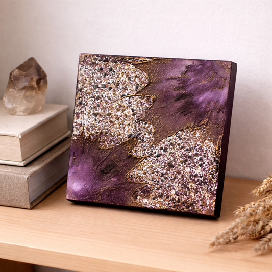 Cosmic Dust – Original Encaustic Painting | 5×5 Abstract Art
