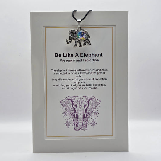 Be Like an Elephant Pendant Card – Presence • Protection
