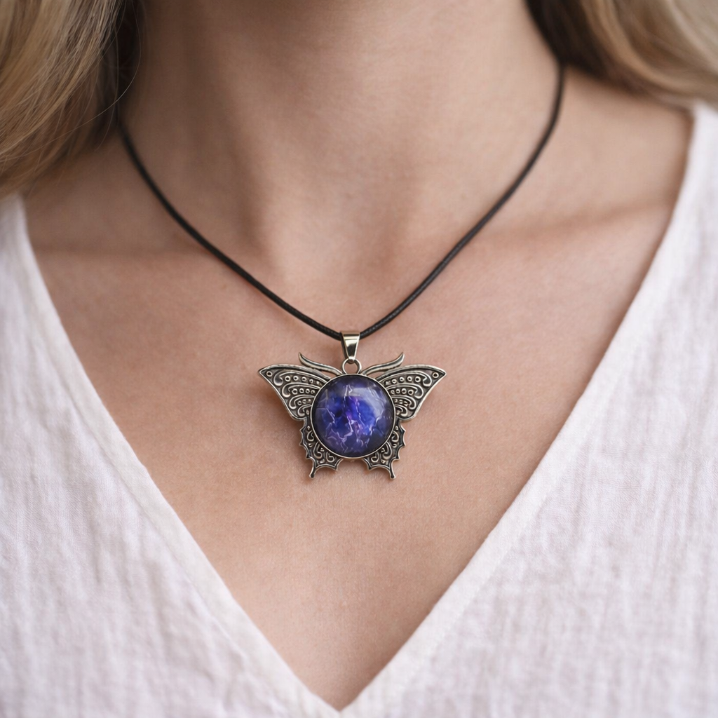 Butterfly Memorial Pendant – Sympathy Gift with Keepsake Card