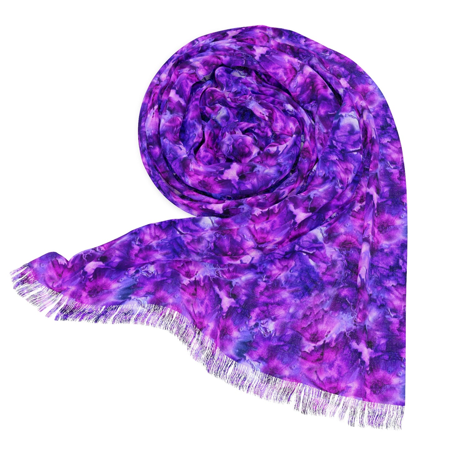 💜 Amethyst Dreams Fringe Scarf – A Wearable Aura of Calm and Confidence