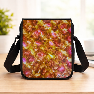Limited Edition Autumn Sunset Crossbody Bag – Warm Floral Wearable Art Purse
