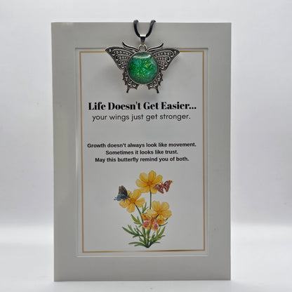 Butterfly Keepsake Pendant Card – Strength, Growth & Encouragement Gift
