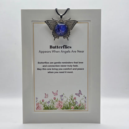 Butterfly Memorial Pendant – Sympathy Gift with Keepsake Card