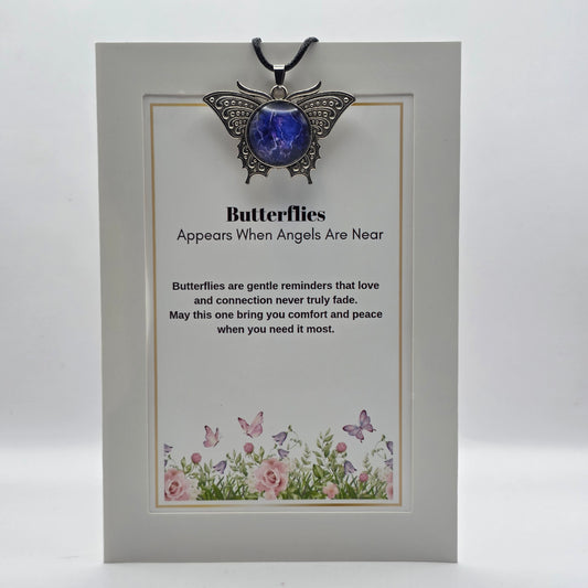 Butterfly Memorial Pendant – Sympathy Gift with Keepsake Card