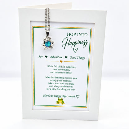 Hop Into Happiness Frog Art Pendant