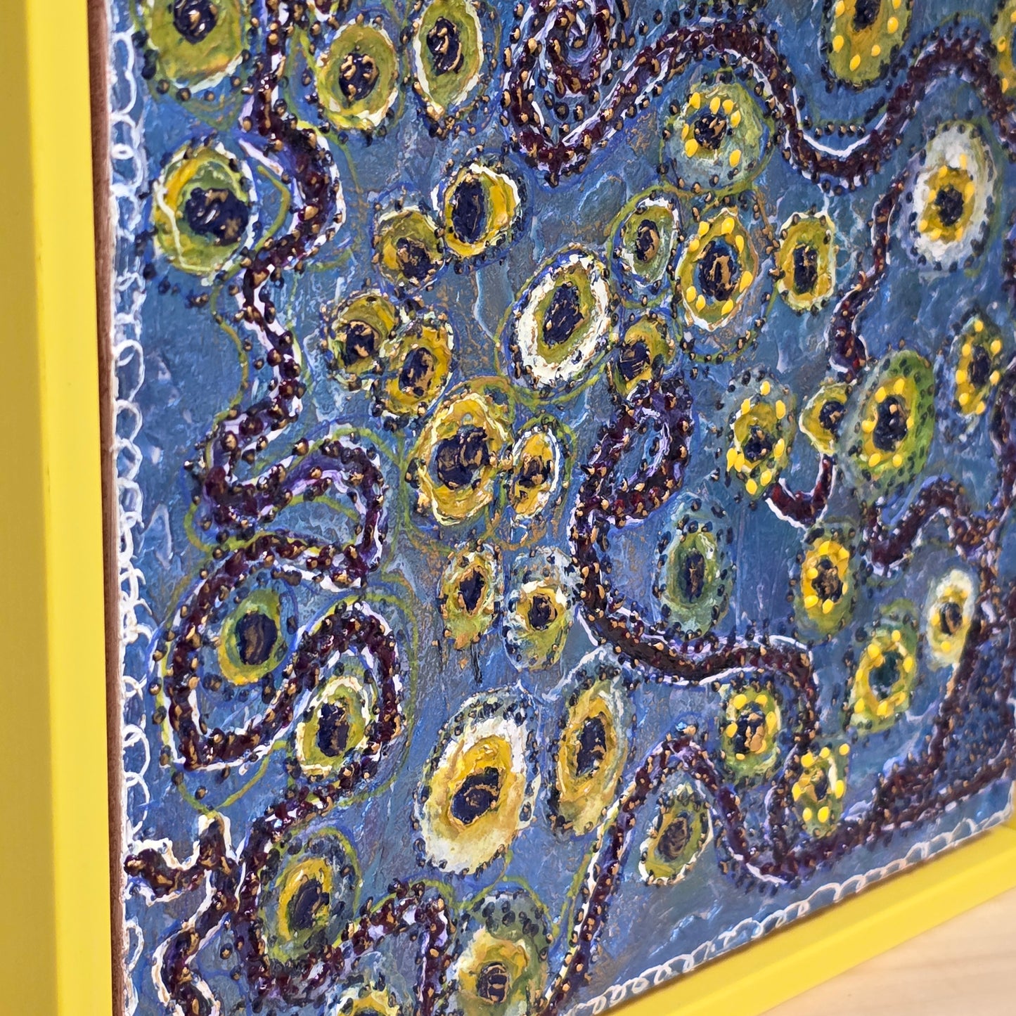 Solar Dance – 8×8 Encaustic Original