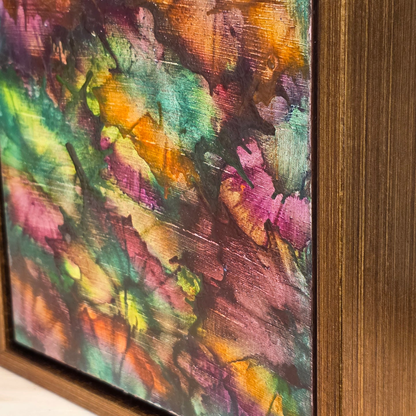 Turning of the Leaves – 6×6 Encaustic Original