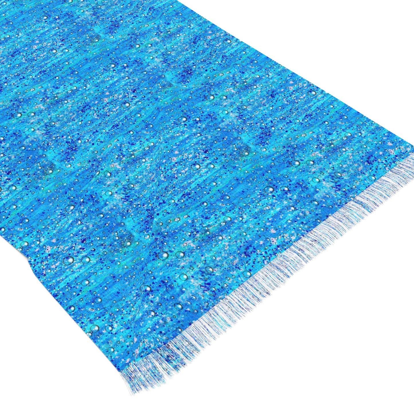 💙 Healing Rain Fringe Scarf - Renewal, Flow, Grace