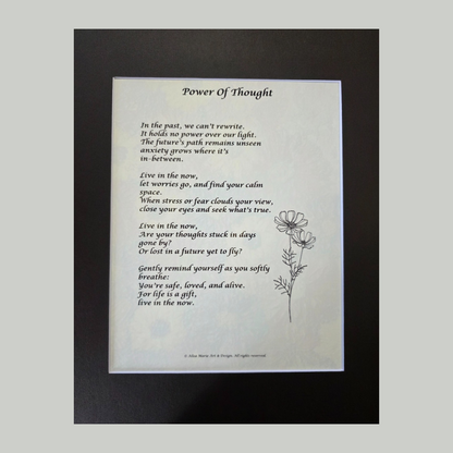 Power of Thought - 11x14 Matted Poem
