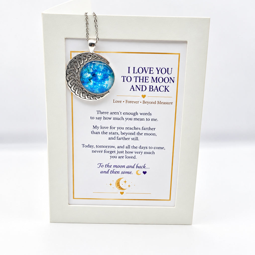 I Love You to the Moon and Back Art Necklace