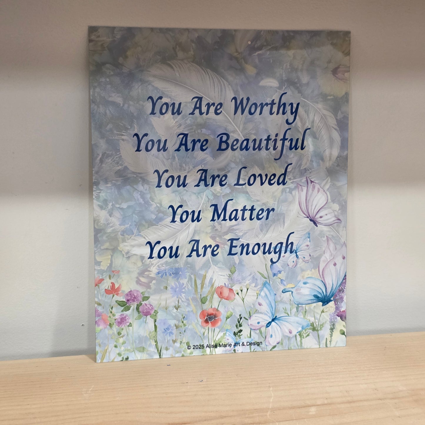 Inspirational Aluminum Wall Art – 8×10 Healing Affirmation Print