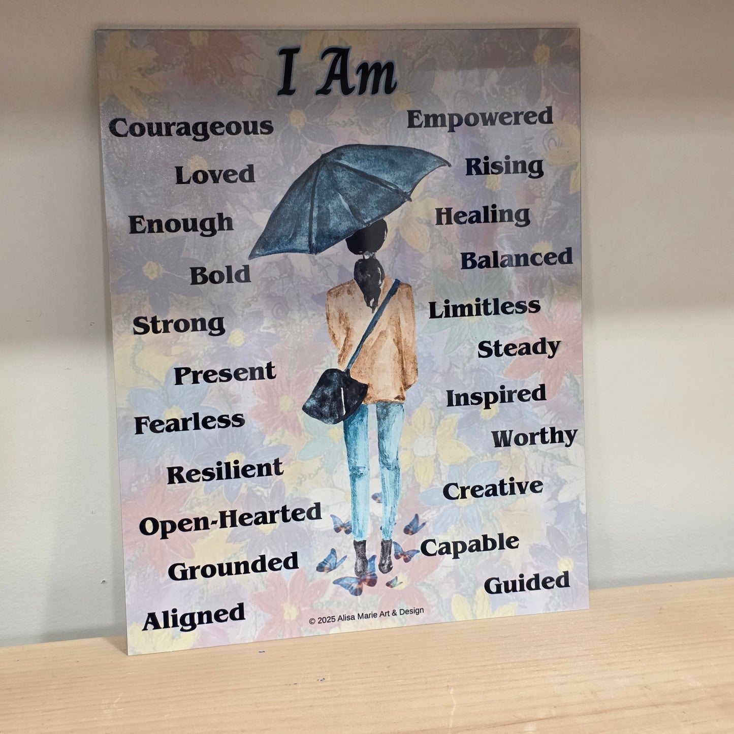 Inspirational Aluminum Wall Art – 8×10 Healing Affirmation Print