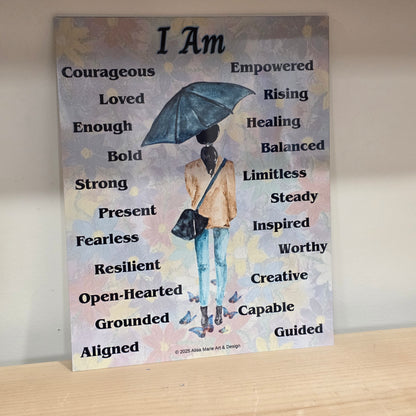 Inspirational Aluminum Wall Art – 8×10 Healing Affirmation Print