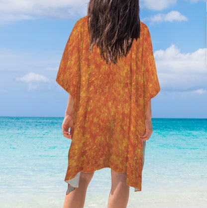 Orange Sunset Kimono | Women's Lightweight Boho Cover-Up