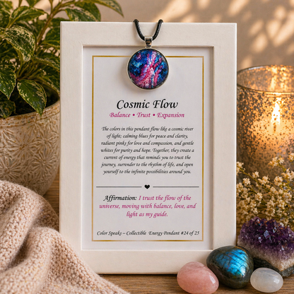 Cosmic Flow Pendant Card– Balance • Trust • Expansion
