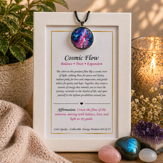 Cosmic Flow Pendant Card– Balance • Trust • Expansion