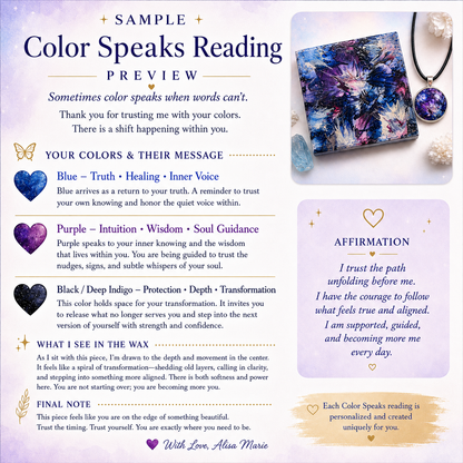 Color Speaks Personalized Reading, Original Artwork & Matching Pendant