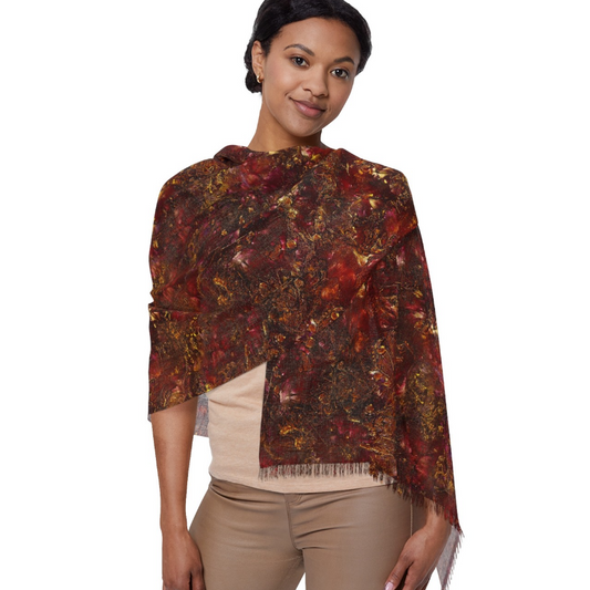 Ember Glow Wearable Art Scarf