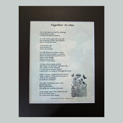 Together As One - 11x14 Matted Poem