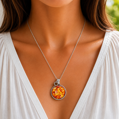 November Birthstone Necklace Gift Set | Citrane Pendant with Keepsake Card | Handmade Birthday Gift for Her