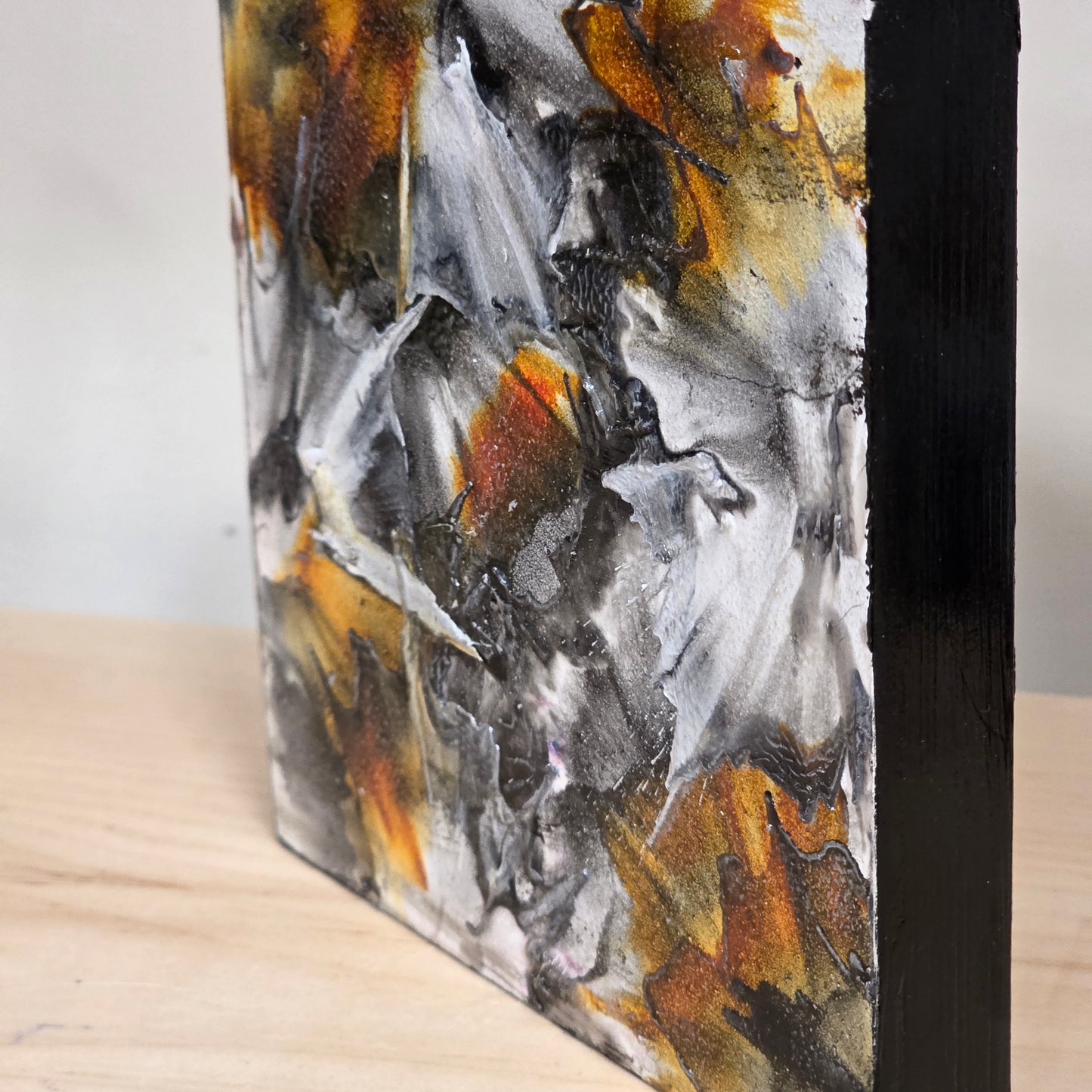 Cosmic Fire-Encaustic on Cradled Wood | 5x5" | Original Art