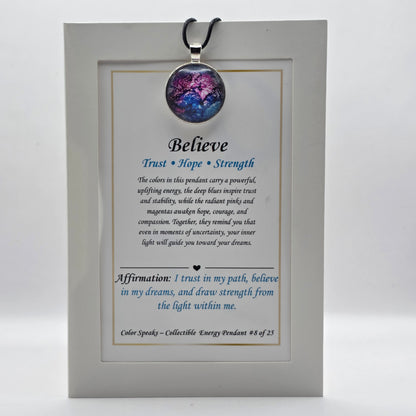 Believe Pendant Card – Trust • Hope • Strength