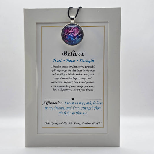 Believe Pendant Card – Trust • Hope • Strength